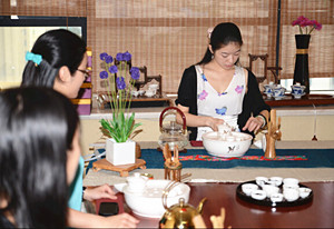 深圳茶艺培训-学员在练习